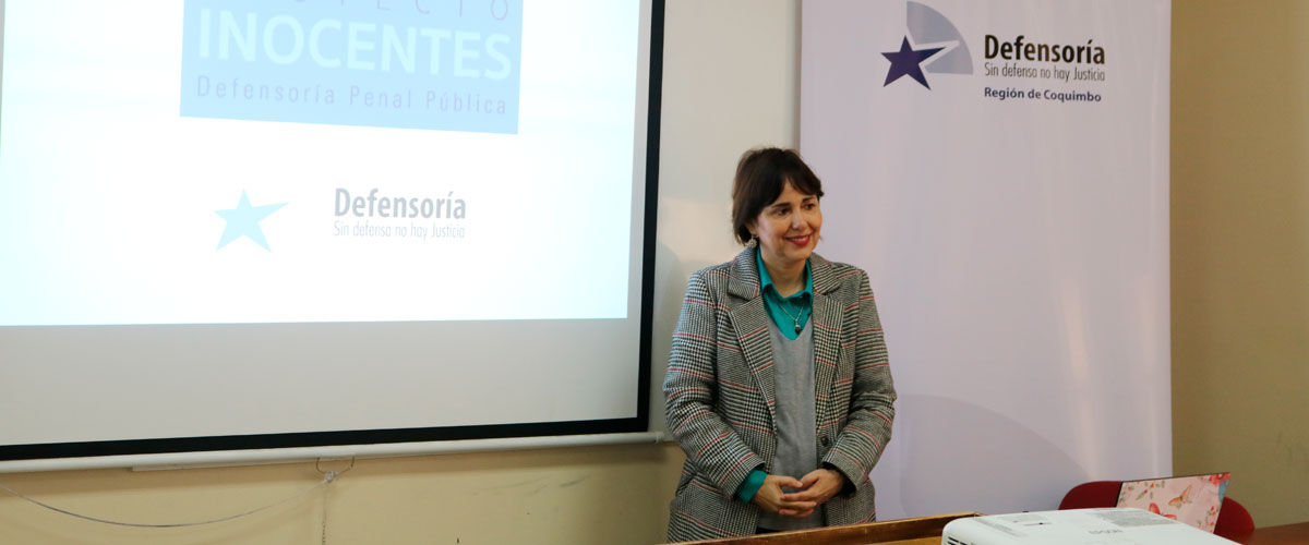 Defensora Regional de Coquimbo expuso sobre “Proyecto Inocentes” a estudiantes de la carrera de Derecho