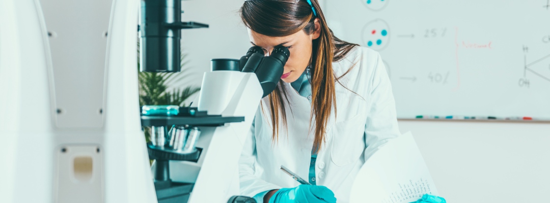 Decorative image student in laboratory doing research