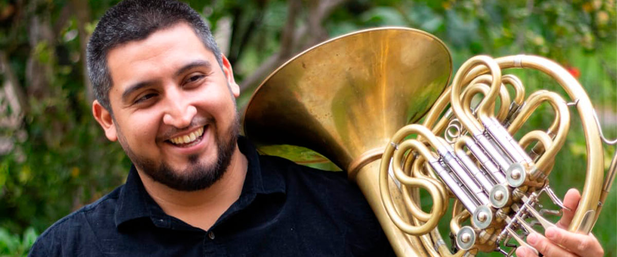 Angelo Vidal Vargas, cornista OSULS, presentará concierto solista de Mozart con motivo de la Semana de la Educación Artística 