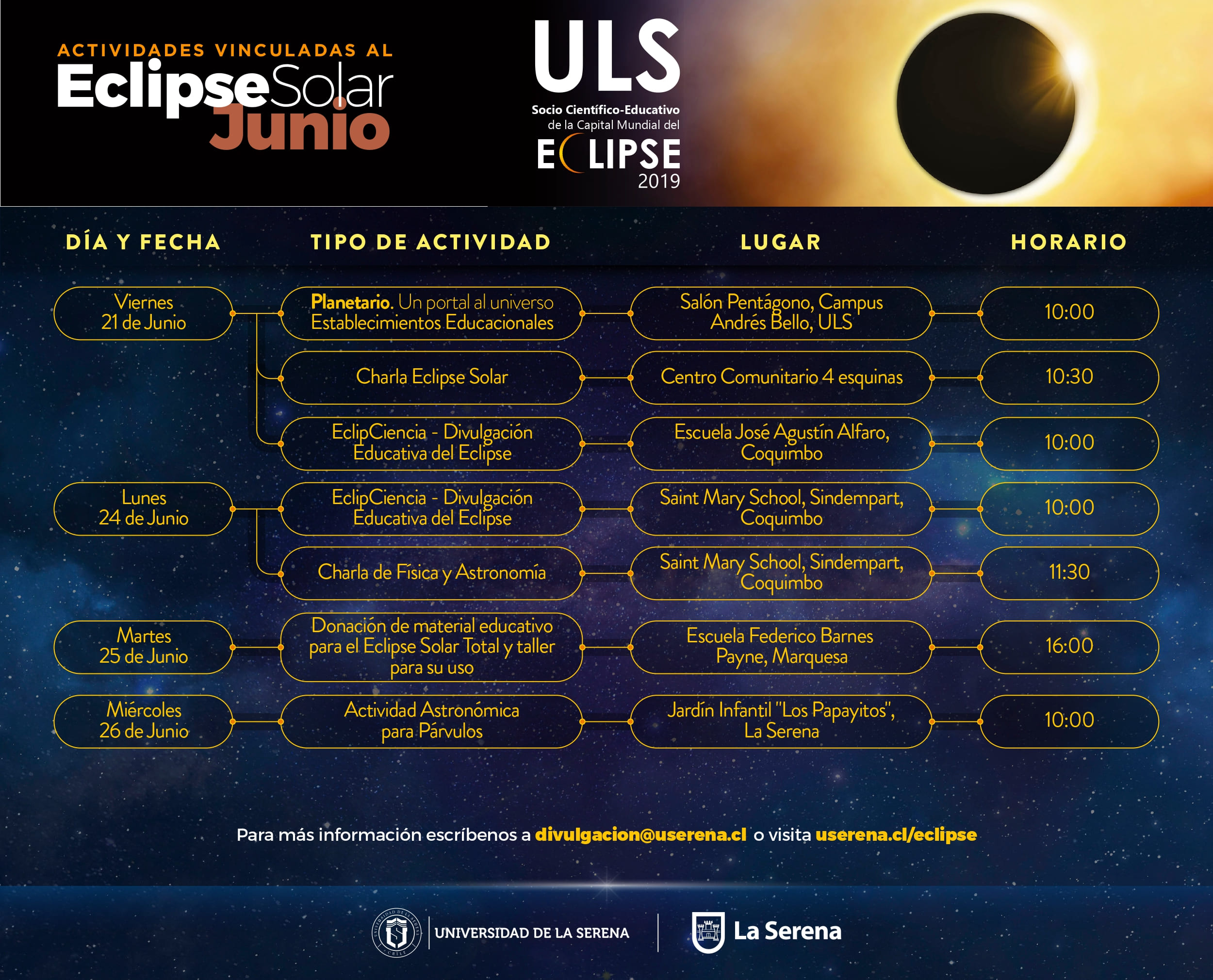 Calendario Actividades Junio 27j 2