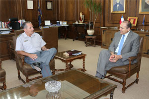 Commander of the 21 Coquimbo Regiment makes a protocol visit to the Rector of the ULS