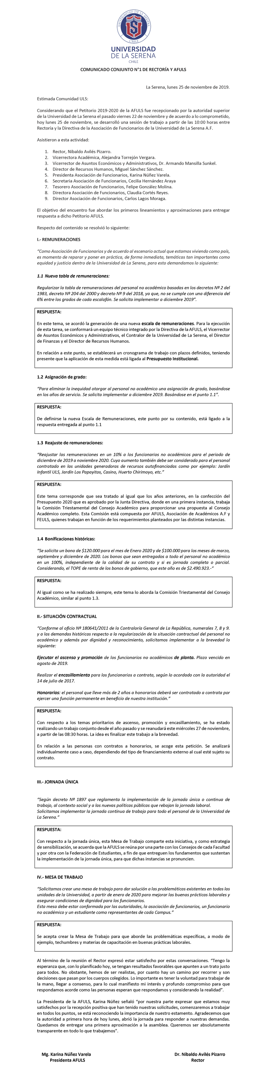 comunicado 25 nov