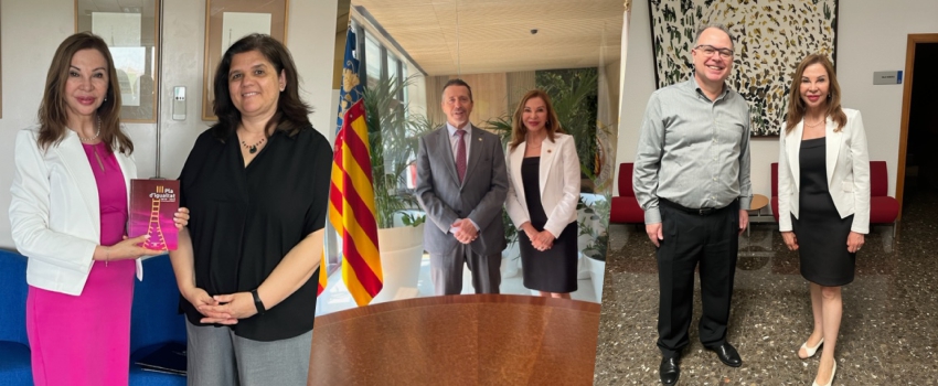 Rectora Dra. Luperfina Rojas se reúne con autoridades de universidades de Valencia, España, para fortalecer y generar espacios de colaboración mutua 